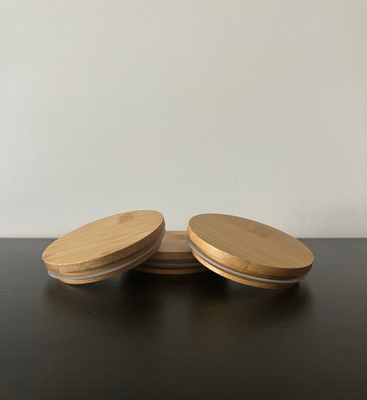 30CL bamboo candle glass lid